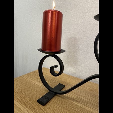 Adventný kovaný svietnik - veľký čierny (SV/22)