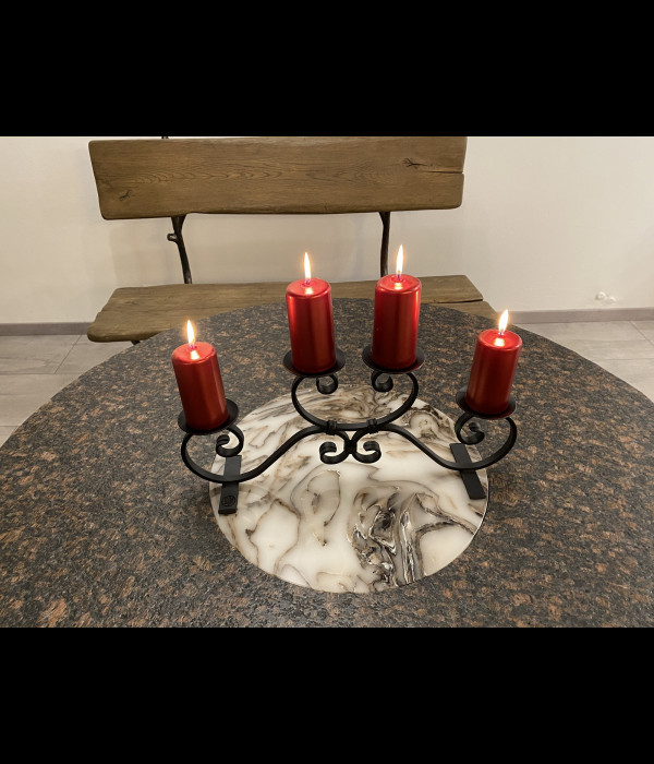 Adventný kovaný svietnik - veľký čierny (SV/22)