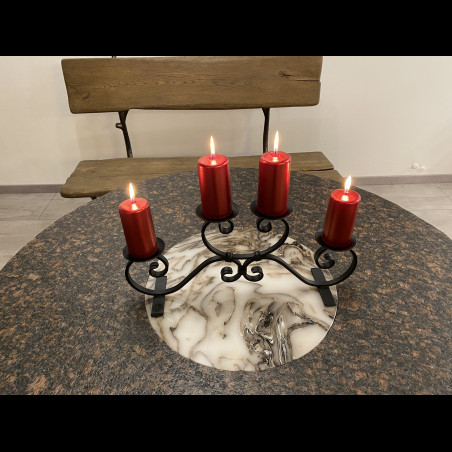 Adventný kovaný svietnik - veľký čierny (SV/22)