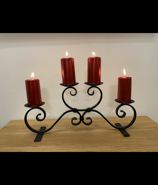 Adventný kovaný svietnik - veľký čierny (SV/22)