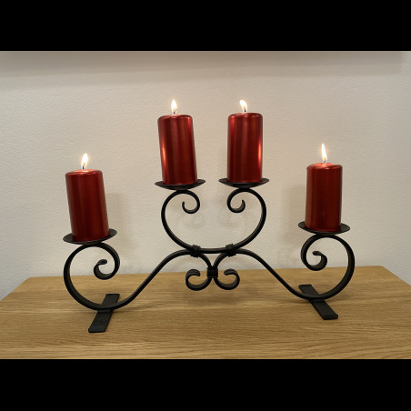 Adventný kovaný svietnik - veľký čierny (SV/22)