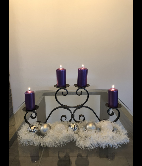 Adventný kovaný svietnik - veľký čierny (SV/22)