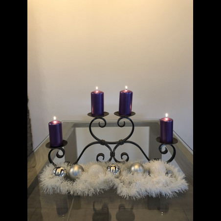 Adventný kovaný svietnik - veľký čierny (SV/22)