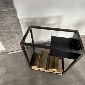 Modern log rack with wheels (NO/3)