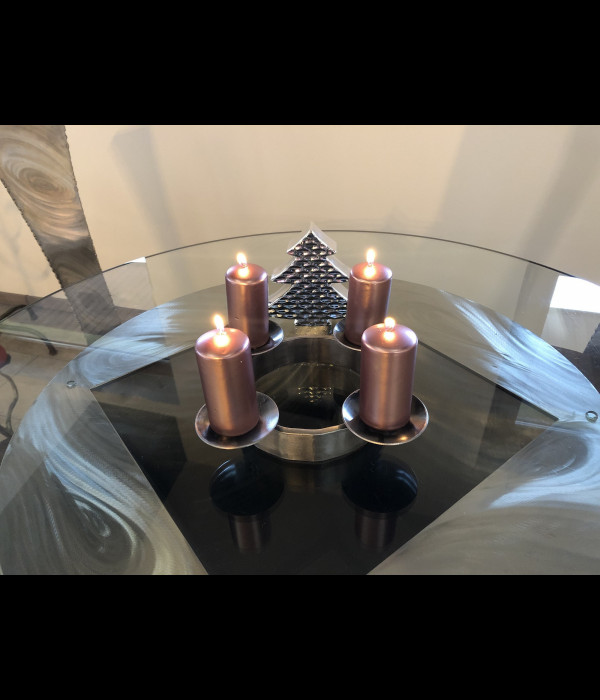 Adventný kovaný svietnik - veniec (SV/33)