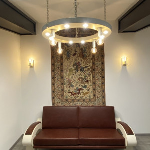 Lustre design en fer forgé blanc – (SI2003)