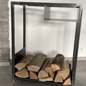 Modern log rack with wheels (NO/3)