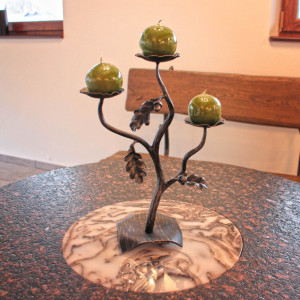 Forged candle holder - Oak Branch