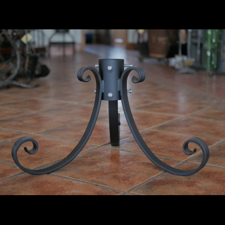 A wrought iron tree stand