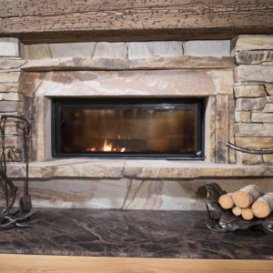 A firewood rack  - An oak leaf