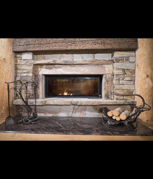 A firewood rack  - An oak leaf