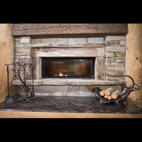 A firewood rack  - An oak leaf