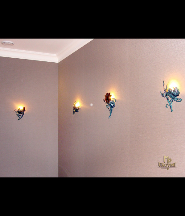 Nástenná kovaná lampa - SLNEČNICA - interiérová lampa (SI0501)