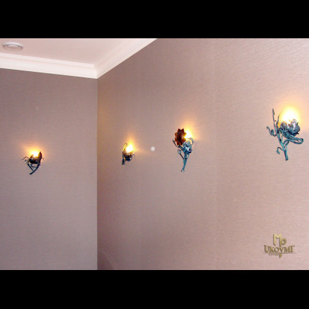 Nástenná kovaná lampa - SLNEČNICA - interiérová lampa (SI0501)