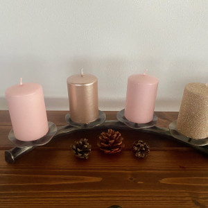 Advent forged candle holder