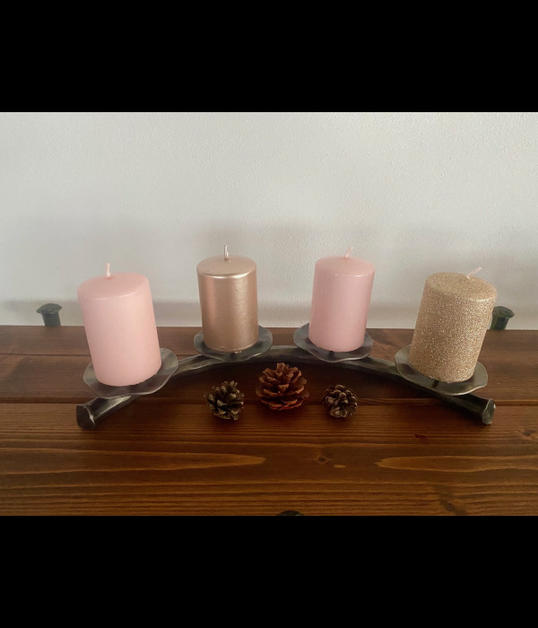 Advent forged candle holder