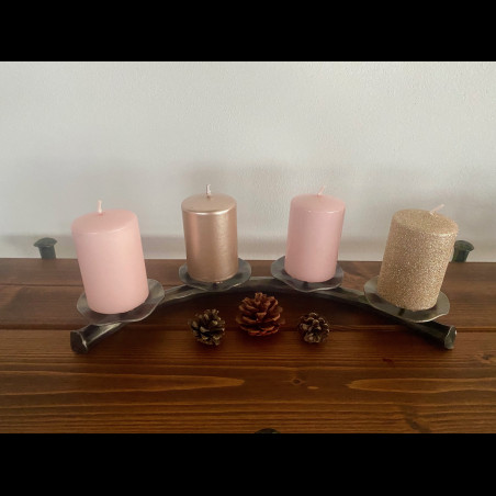 Advent forged candle holder