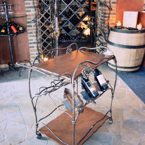 A wrought iron trolley