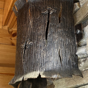 Kovaná bočná lampa KÔRA - exteriérové svietidlo (LB-60)