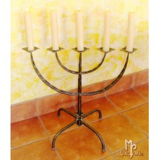 A wrought iron five-armed candelabra (SV/0)