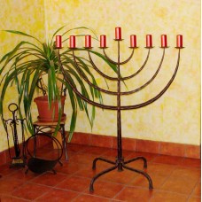 A wrought iron candelabra the Hanukkiah  (SV/2)